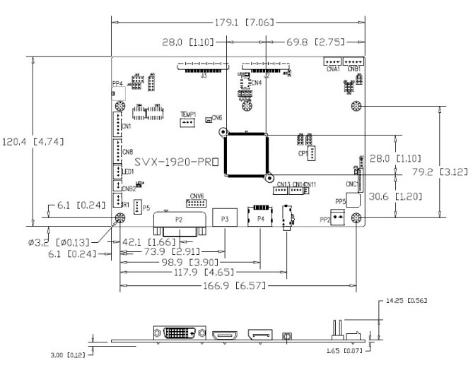 Mechanical Drawing - Digital View SVX-1920-PRO LCD Controller Board